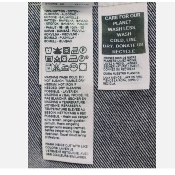Levi's Type 1 Denim Jacket Selvedge Trucker 100% Cotton Men's Size L One Premium - Picture 7 of 16